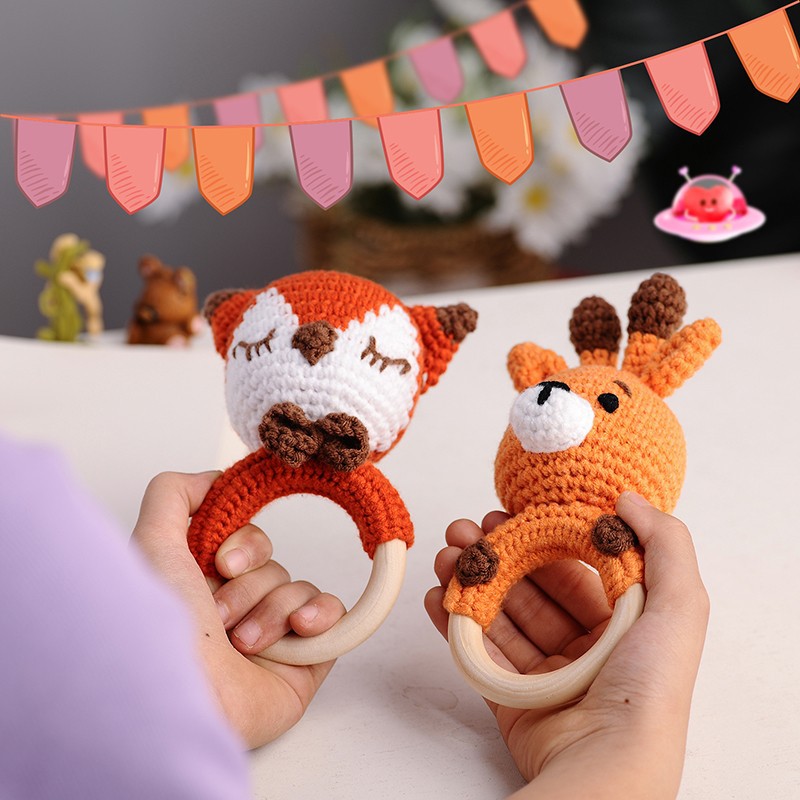 Crocheted Animal Rattle Set factory